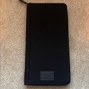 Coach Black Zippered Travel Wallet
